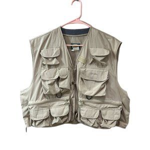 Cabela’s Fishing Vest Size XL Khaki Fish Outdoor Hunting Cargo Pockets